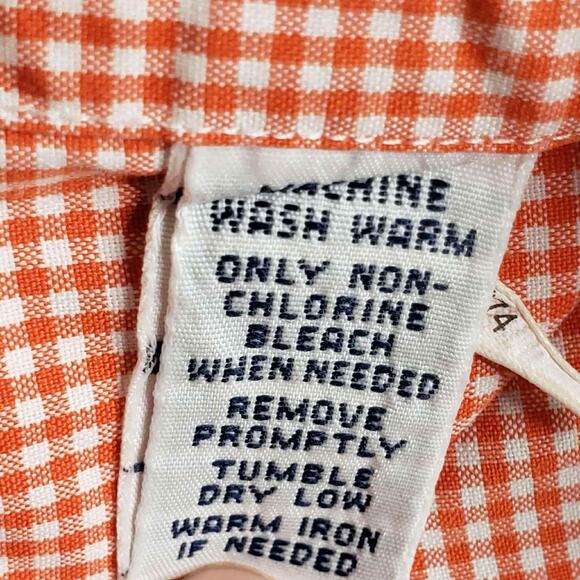 Polo Ralph Lauren Oxford Shirt Mens Size Large Button Down Orange Gingham - Picture 8 of 10